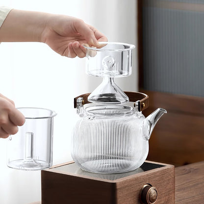 Théière en verre borosilicate
