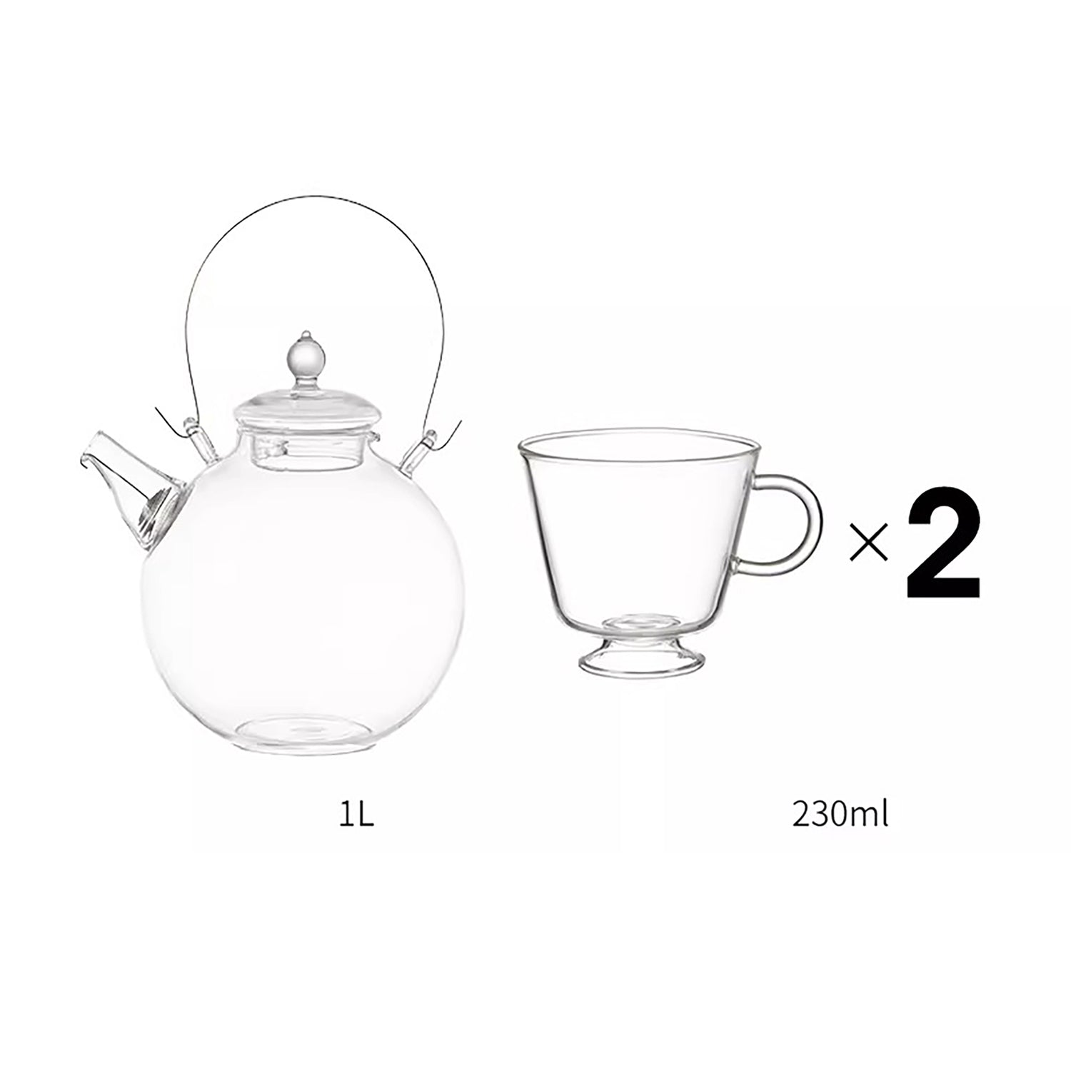 Théière en verre borosilicate Shimoyama