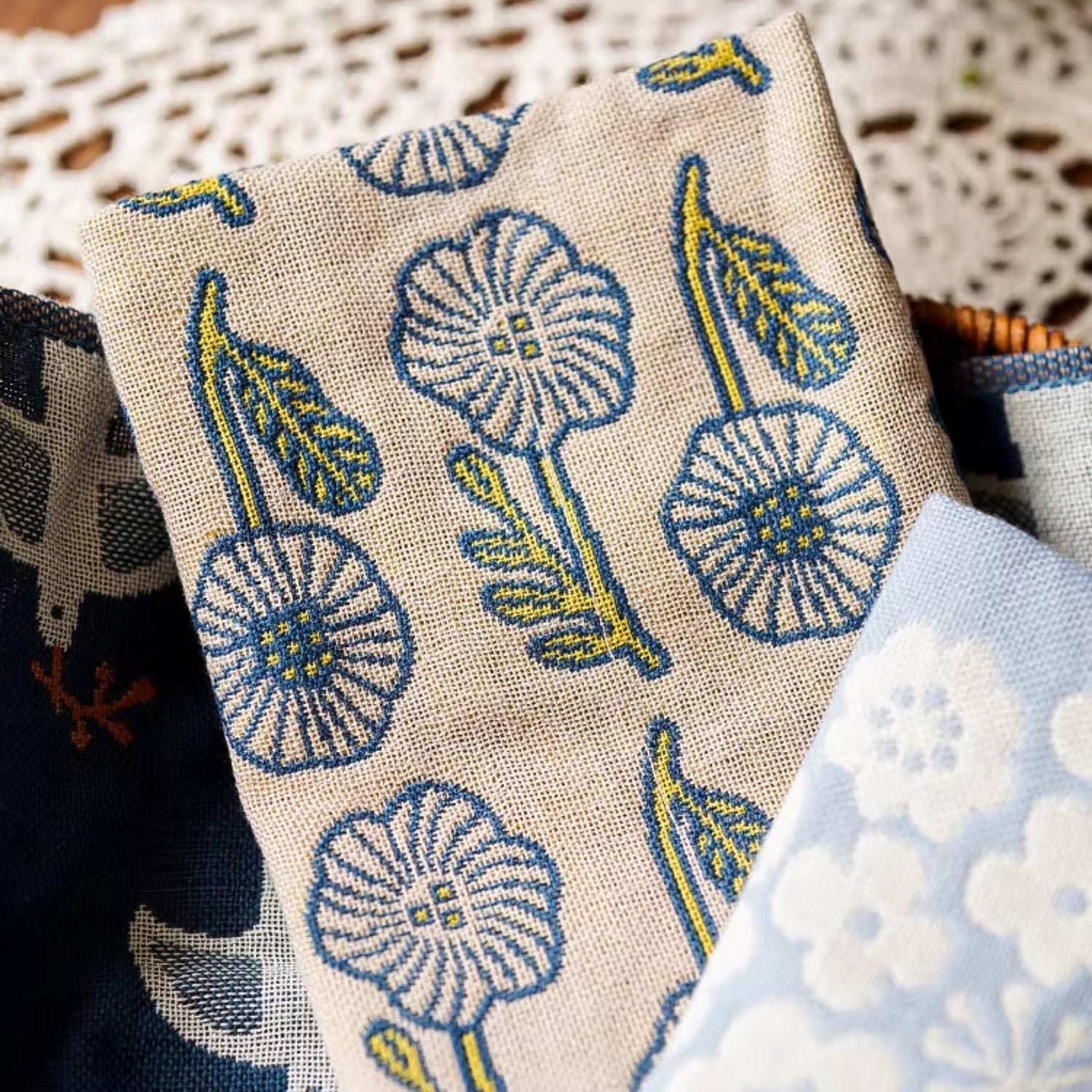 Serviette japonais en coton Série Kukka Lokki