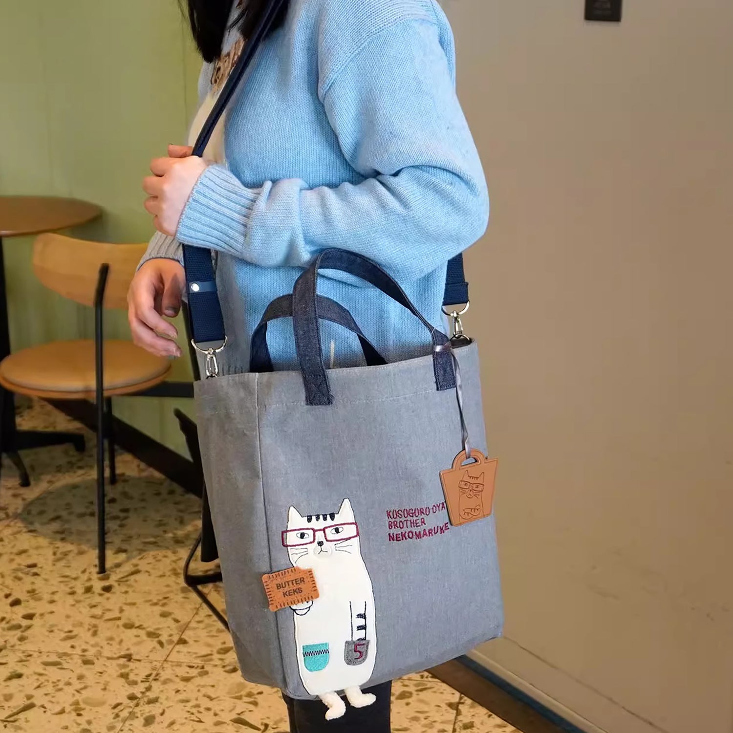 Sac cabas en toile brodée Kusuguru