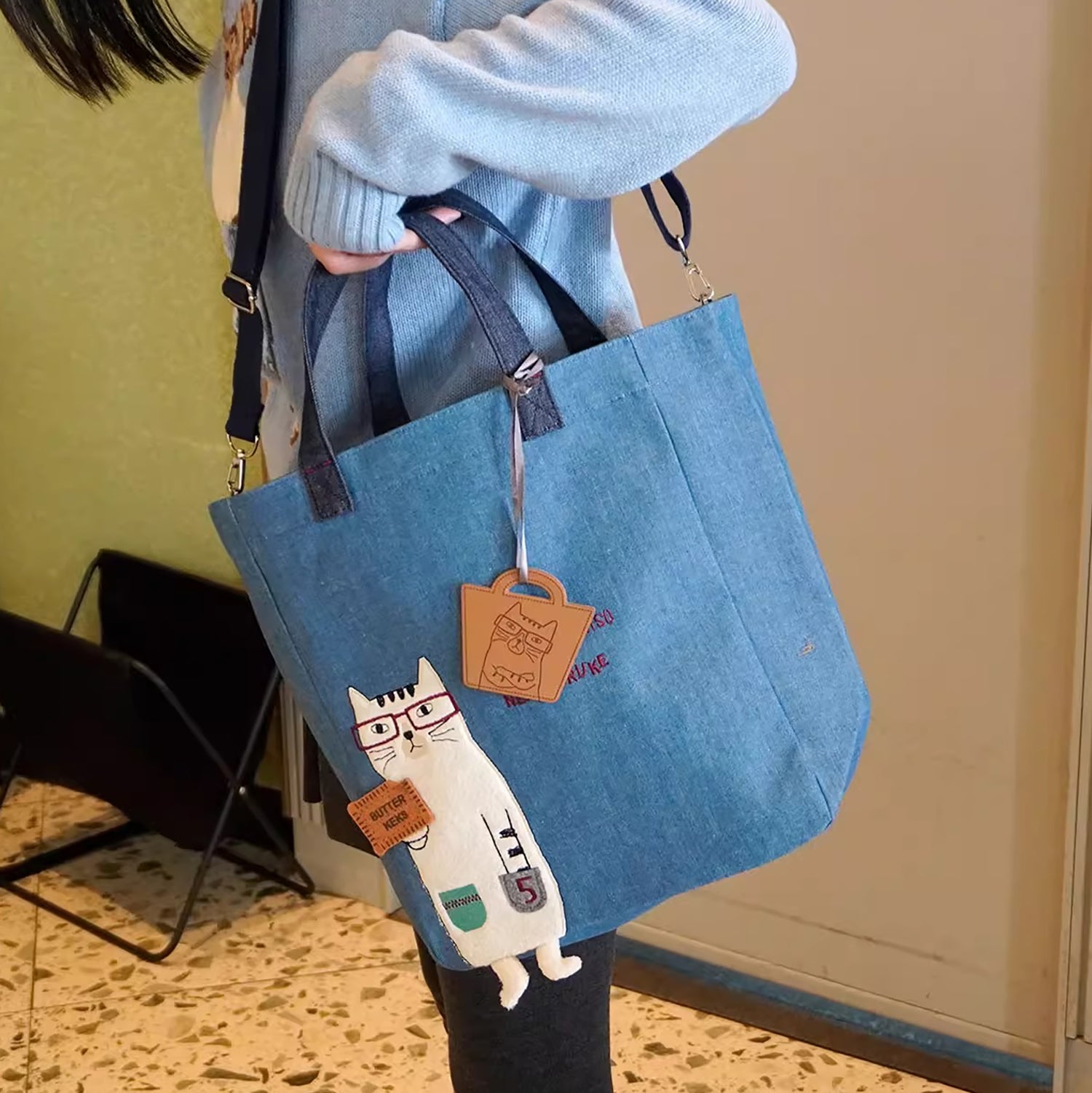 Sac cabas en toile brodée Kusuguru