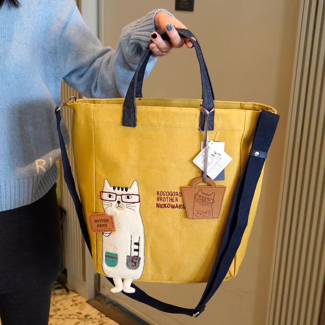 Sac cabas en toile brodée Kusuguru