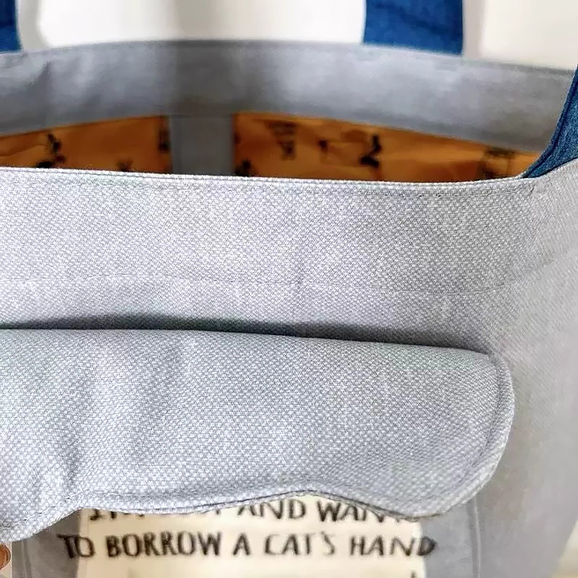 Grand Sac cabas Kusuguru avec chat brodé