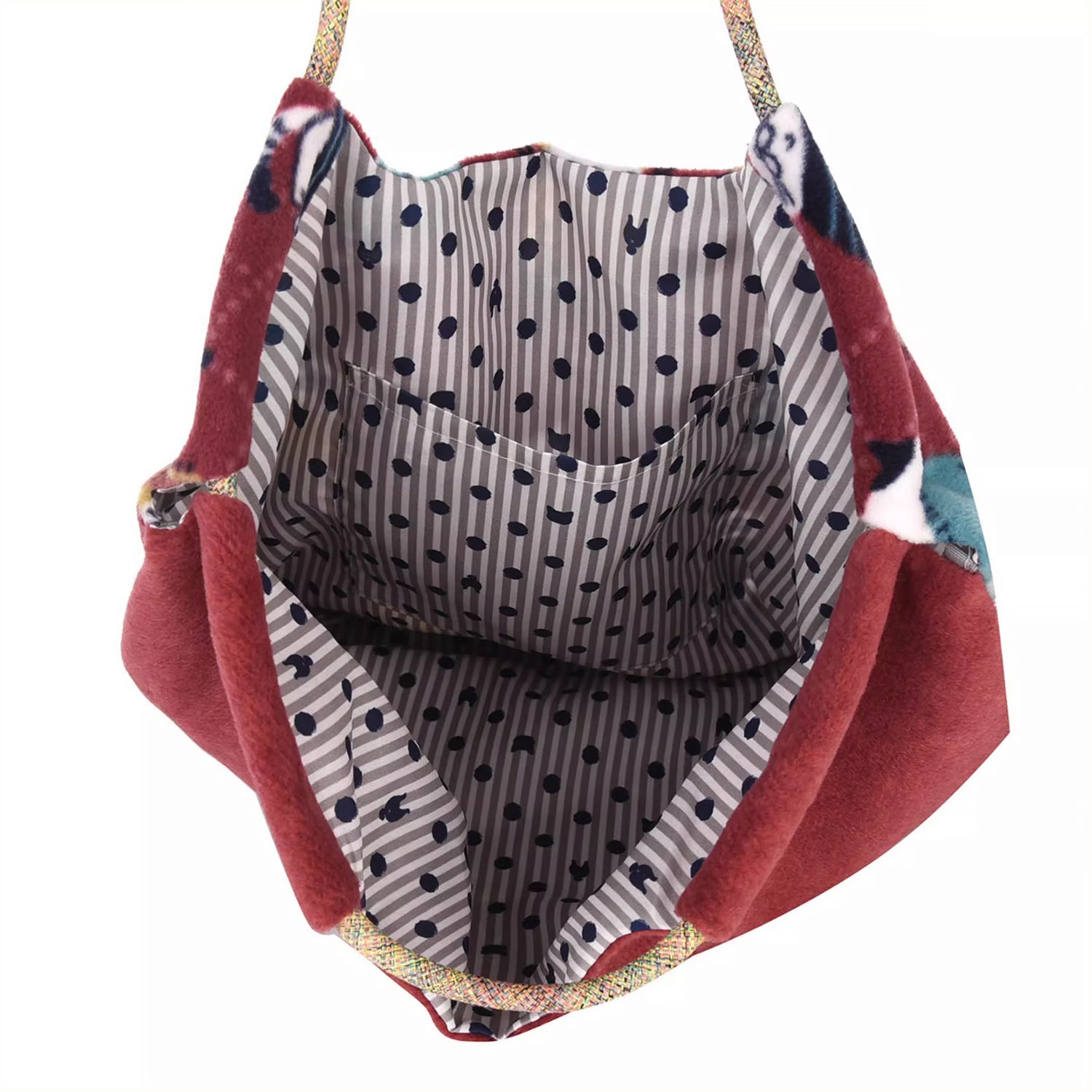 Sac de cours Kusuguru en tissu polaire avec broderie