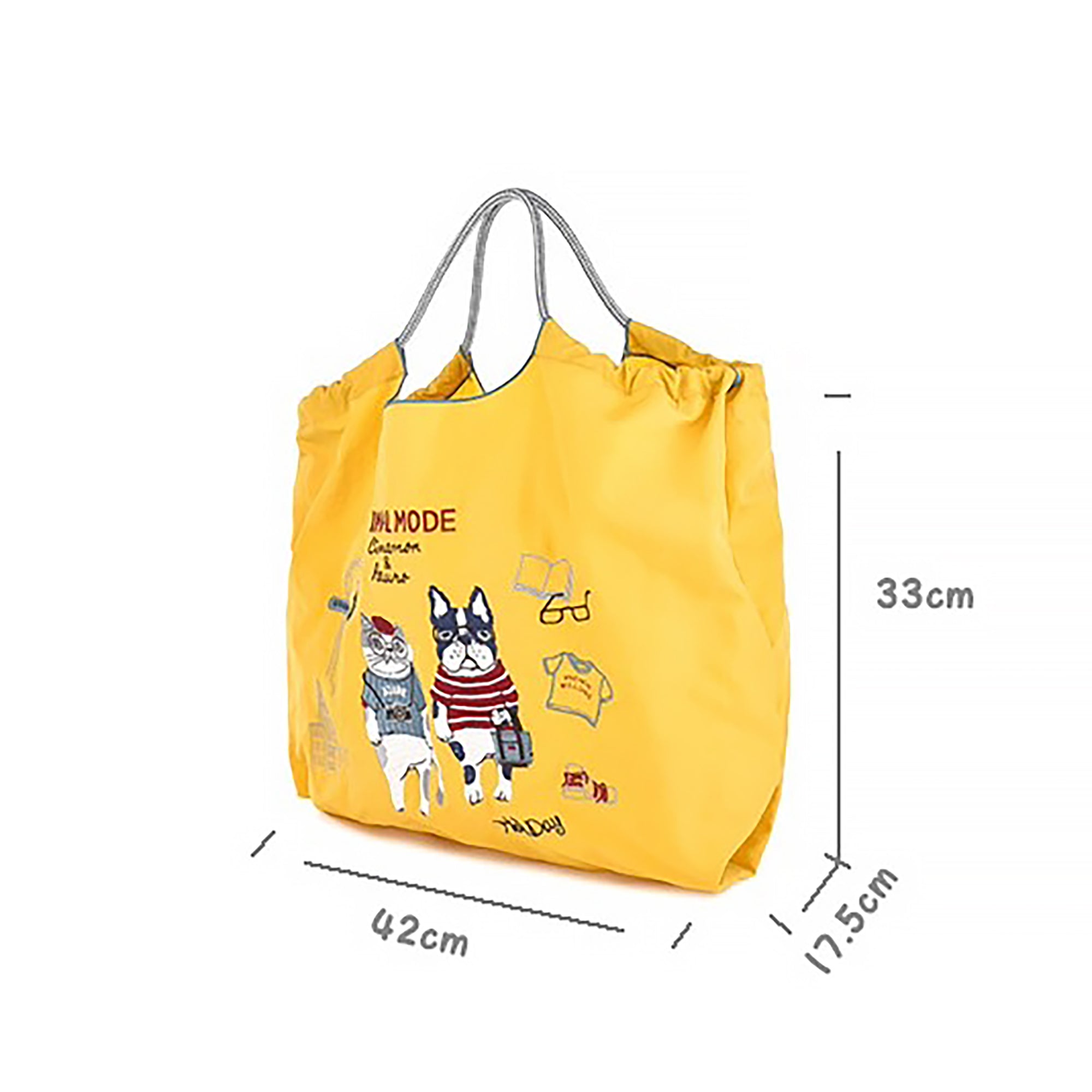 Sac shopping Kusuguru en nylon brodé motif chat