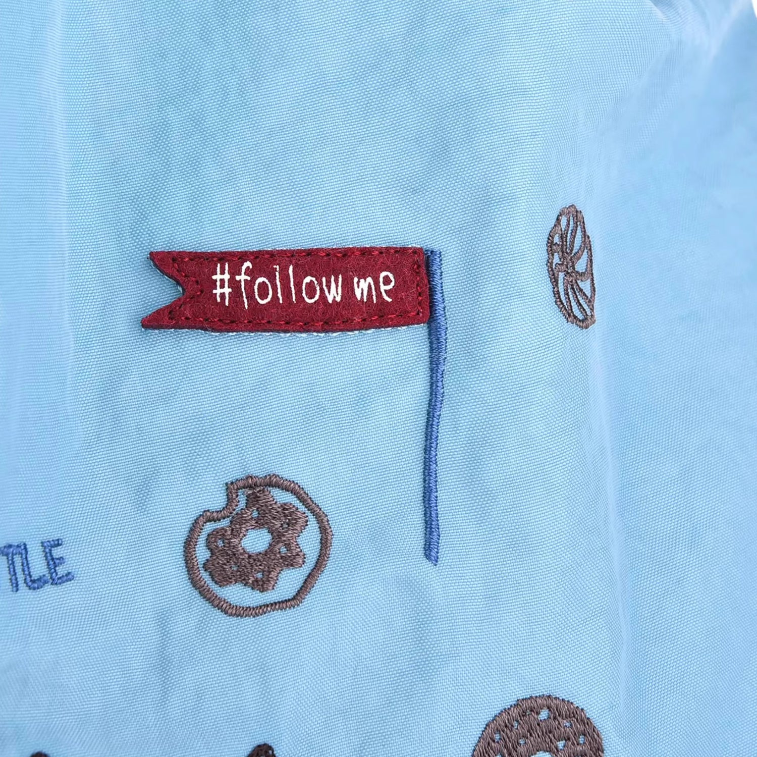 Sac shopping Kusuguru en nylon brodé motif chat