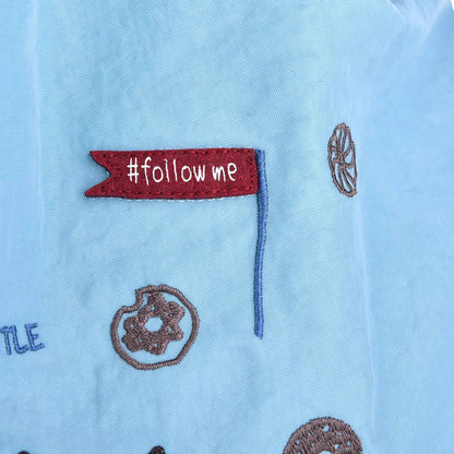 Sac shopping Kusuguru en nylon brodé motif chat