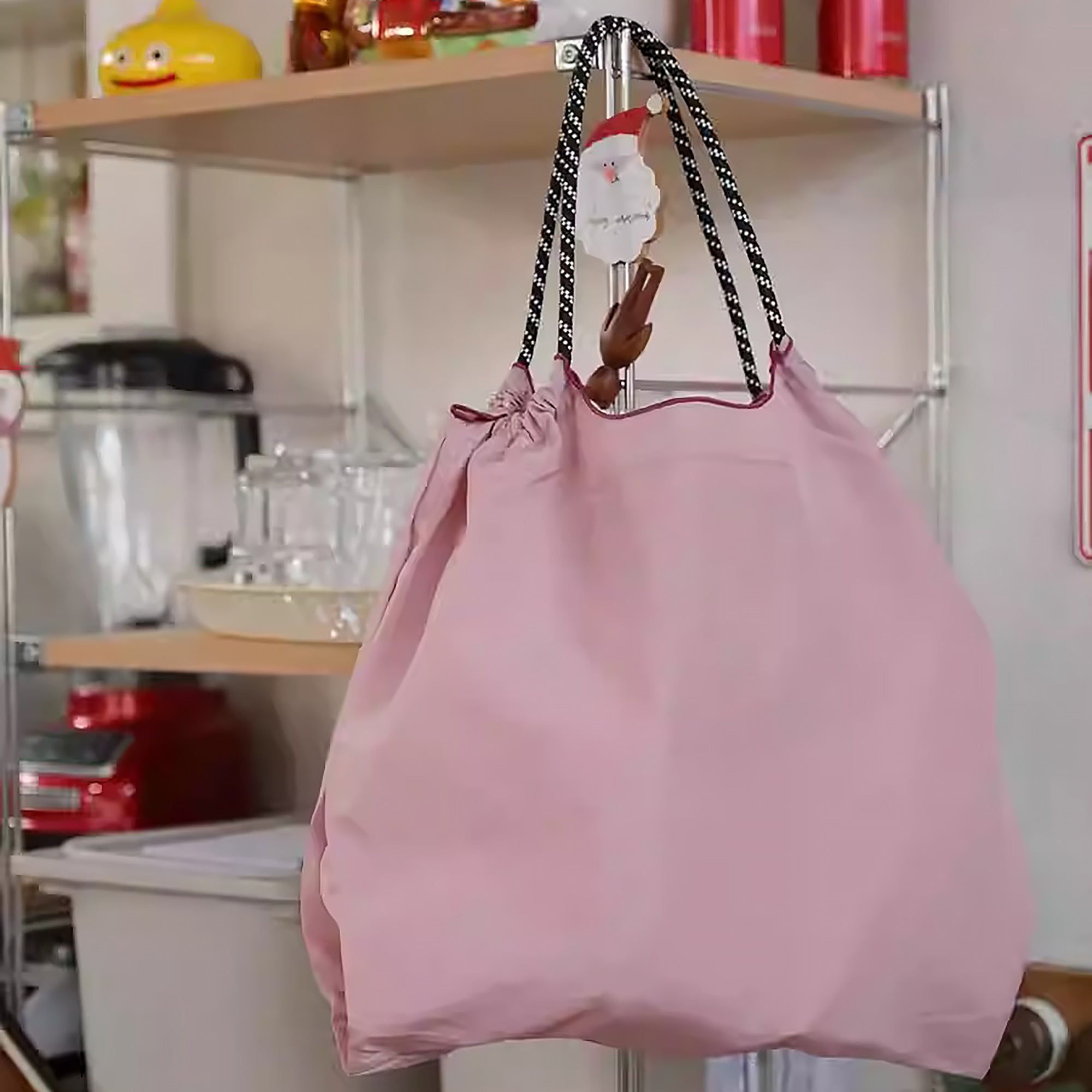 Kusuguru Einkaufstasche aus besticktem Nylon mit Katzenmotiv