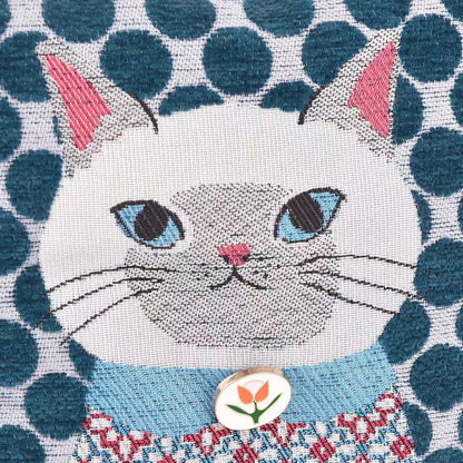 Pochette en tissu chenille Kusuguru motif chat mignon