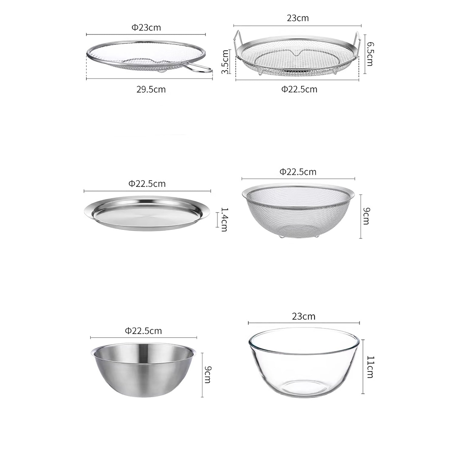 Set préparation cuisine 6 pièces inoxydable 304 Shimoyama