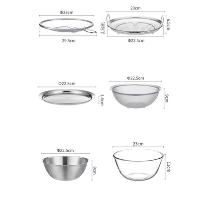 Set préparation cuisine 6 pièces inoxydable 304 Shimoyama