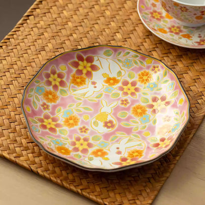 Vaisselle Kutani-yaki motif lapin