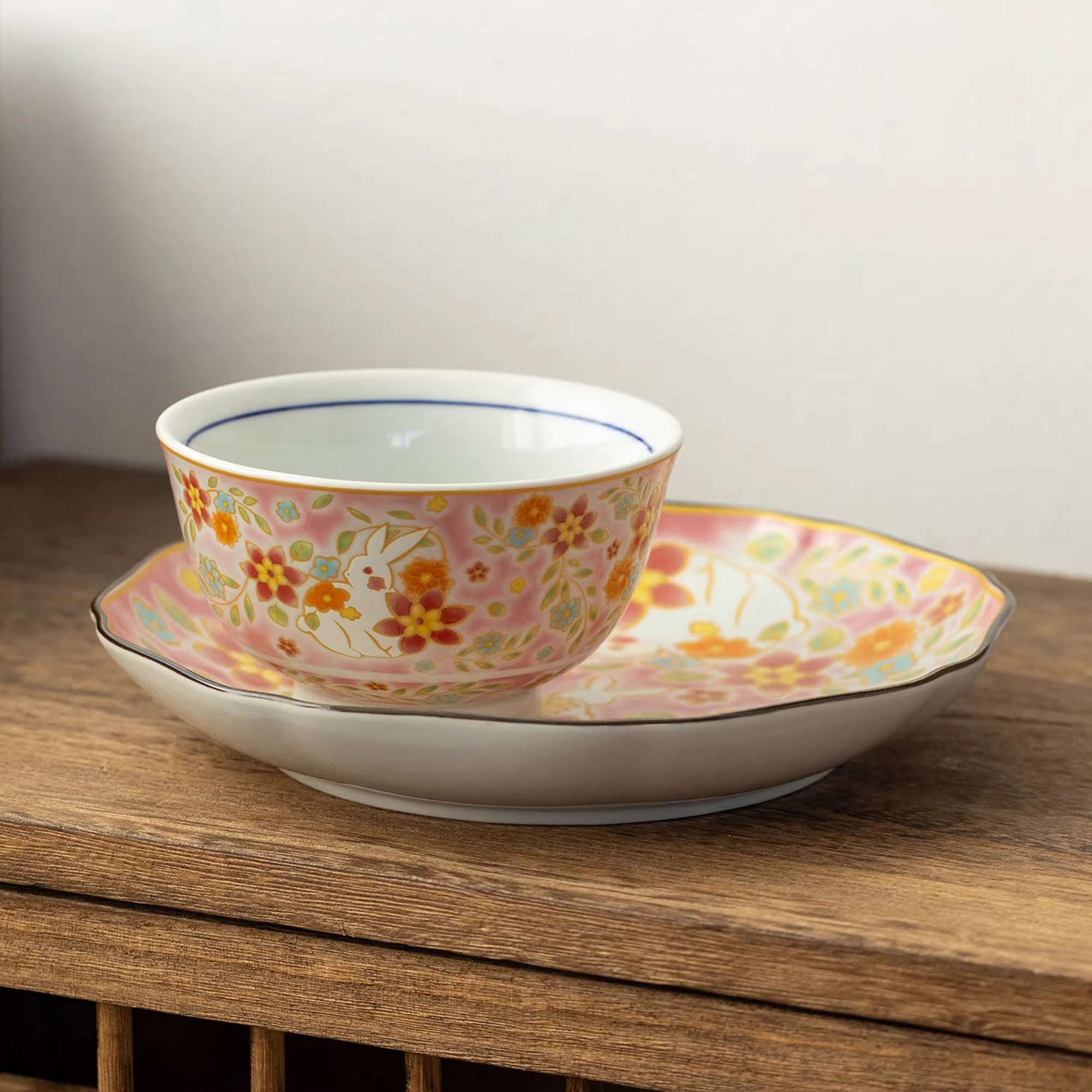 Vaisselle Kutani-yaki motif lapin