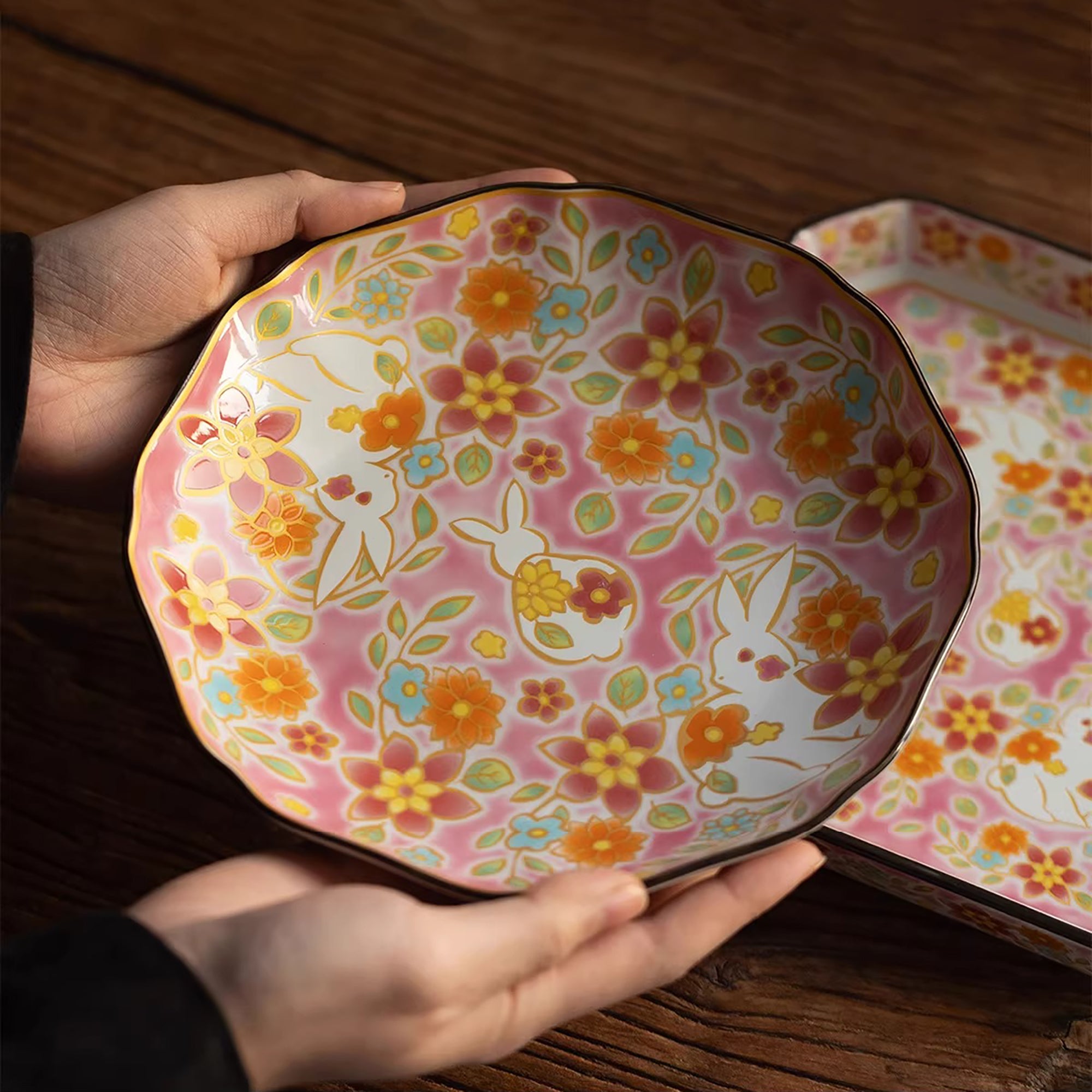 Vaisselle Kutani-yaki motif lapin