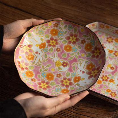 Vaisselle Kutani-yaki motif lapin