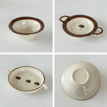Vaisselle en céramique à motifs de champignons