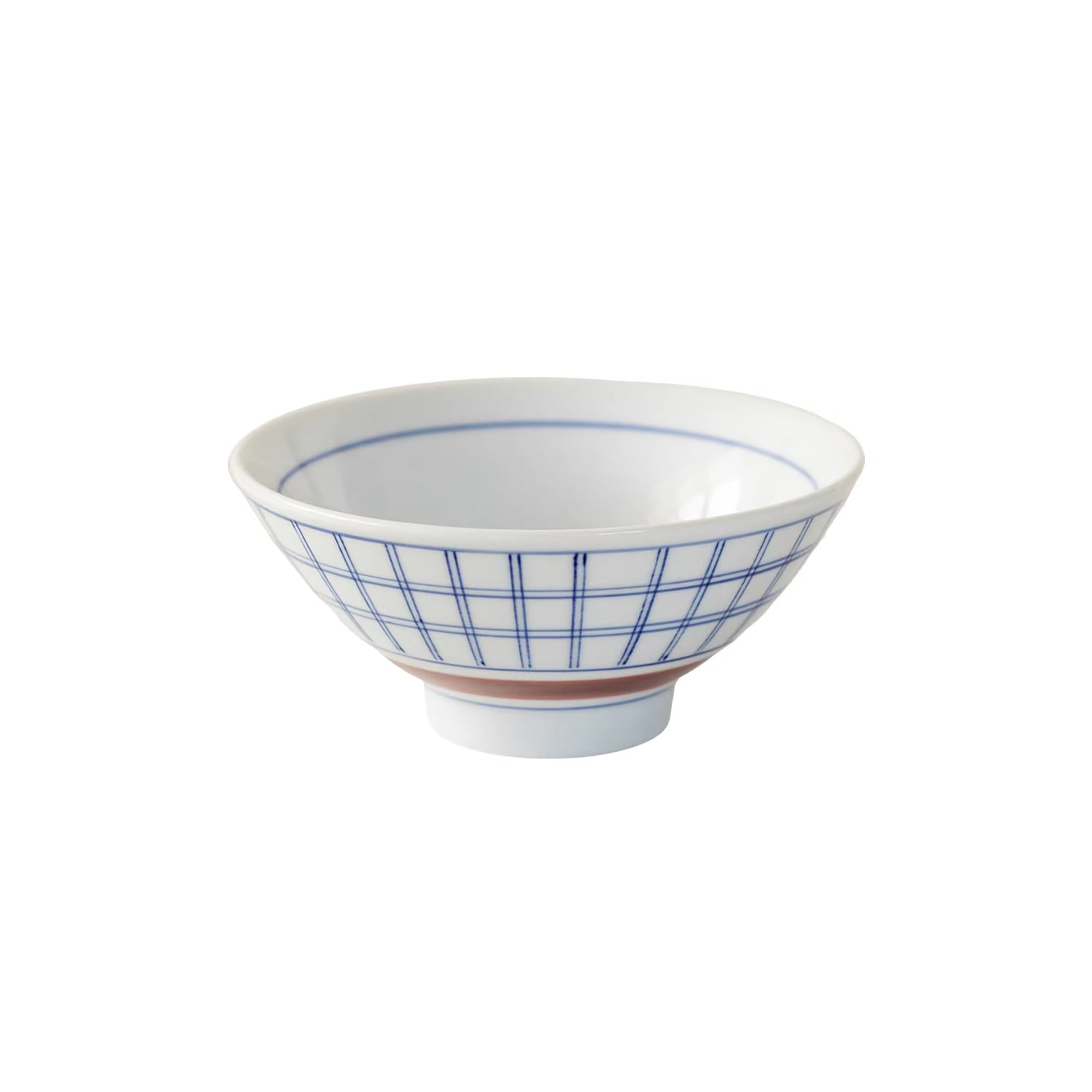 Vaisselle Minoyaki motif arbres et carreaux peinte à la main