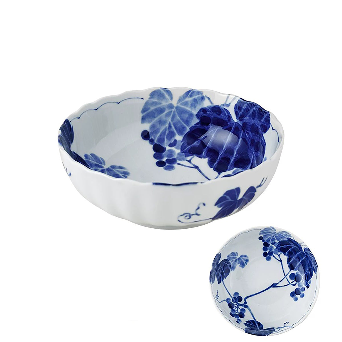 Vaisselle Minoyaki motif raisin peint à la main