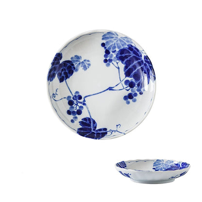 Vaisselle Minoyaki motif raisin peint à la main