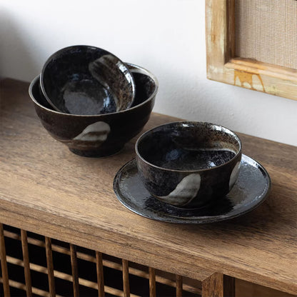 Vaisselle Minoyaki minimaliste à texture pinceau