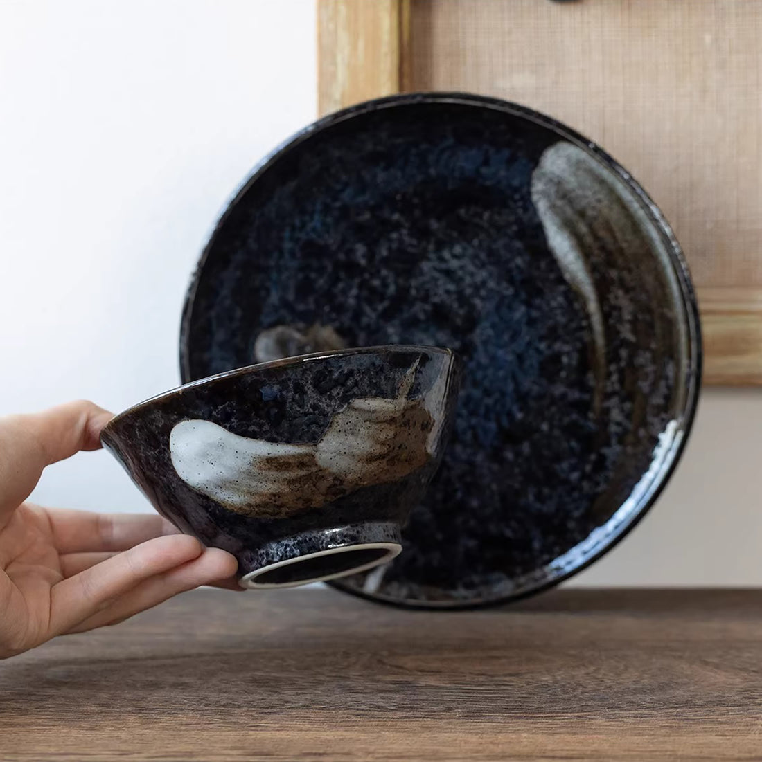 Vaisselle Minoyaki minimaliste à texture pinceau