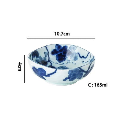 Vaisselle Minoyaki à motif bleu indigo “Kasuri”