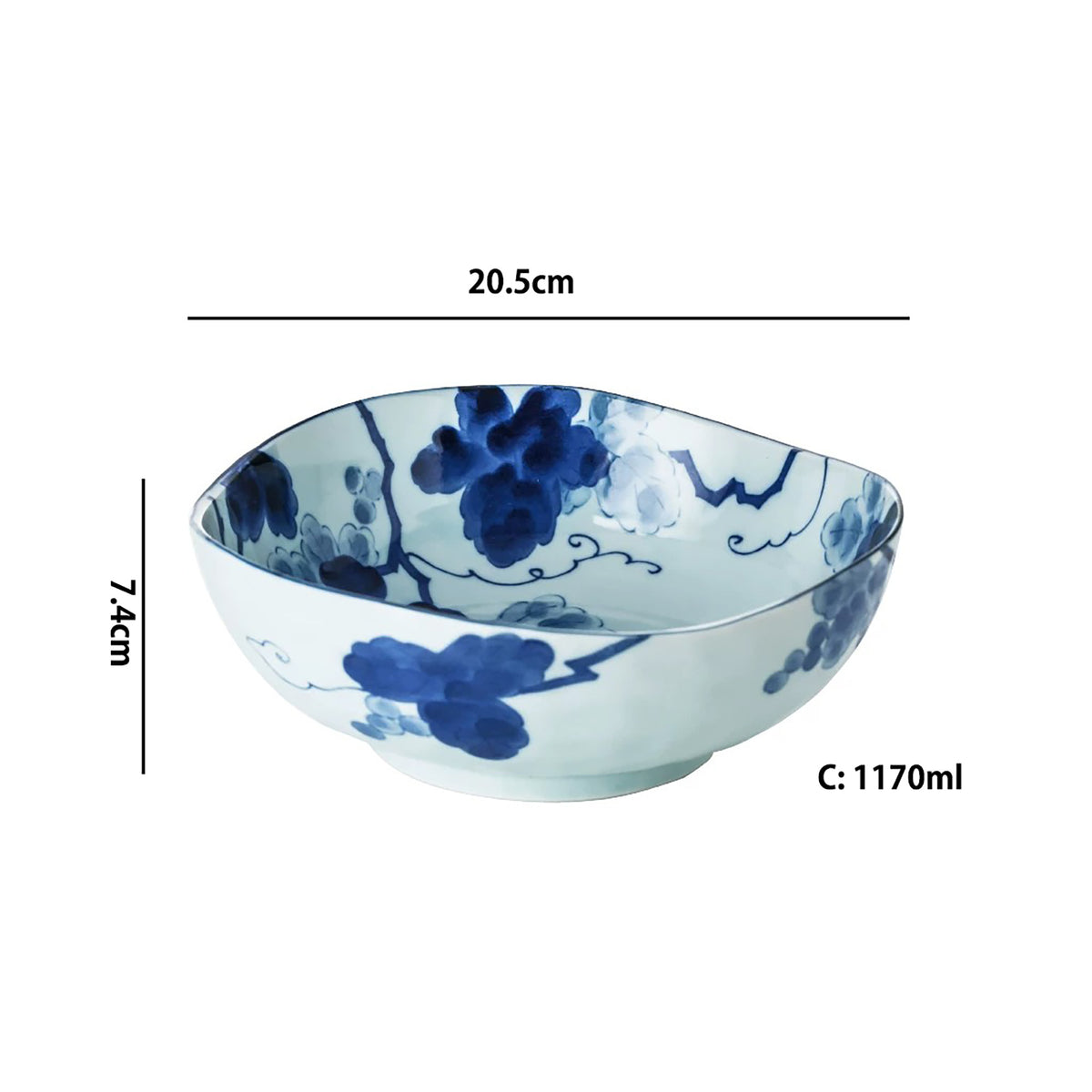 Vaisselle Minoyaki à motif bleu indigo “Kasuri”