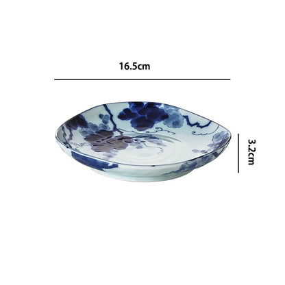 Vaisselle Minoyaki à motif bleu indigo “Kasuri”