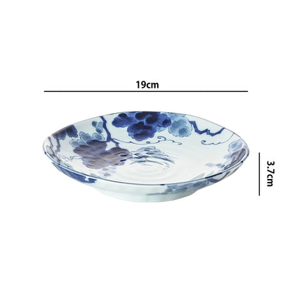 Vaisselle Minoyaki à motif bleu indigo “Kasuri”