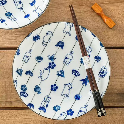 Service de vaisselle Minoyaki avec bonheur en guirlande