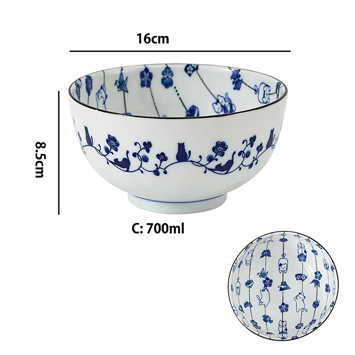 Service de vaisselle Minoyaki avec bonheur en guirlande