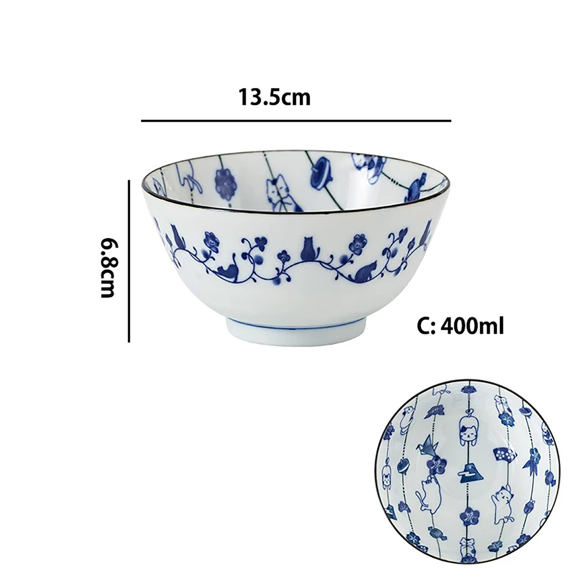 Service de vaisselle Minoyaki avec bonheur en guirlande
