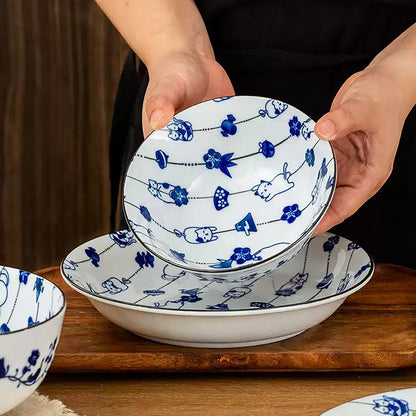Service de vaisselle Minoyaki avec bonheur en guirlande