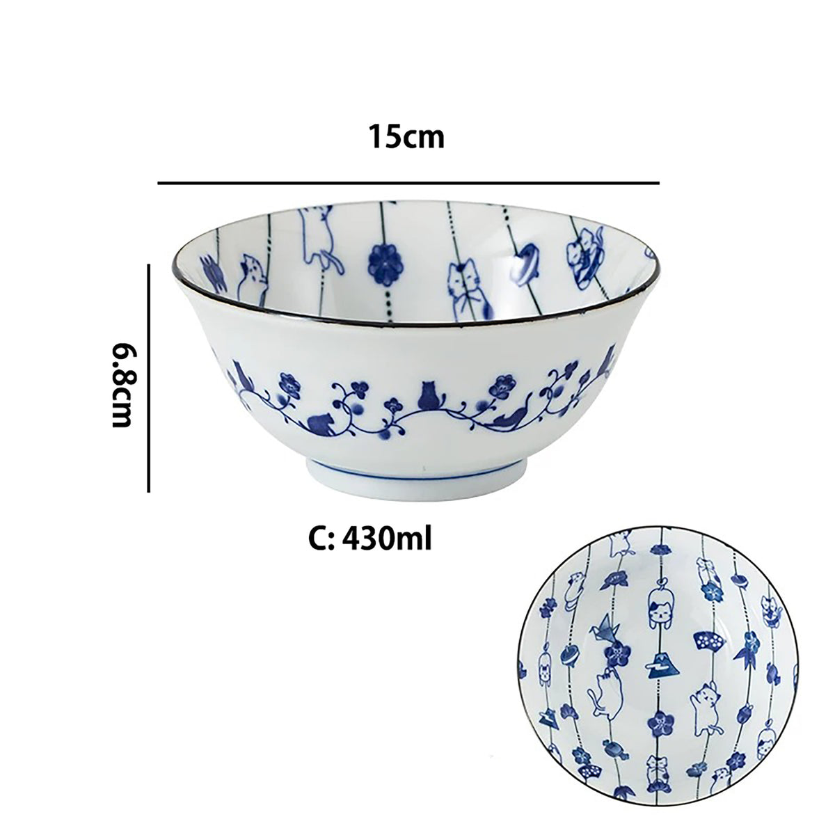 Service de vaisselle Minoyaki avec bonheur en guirlande