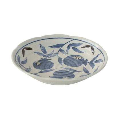 Vaisselle Mino-yaki en céramique à motifs de grenade bleus