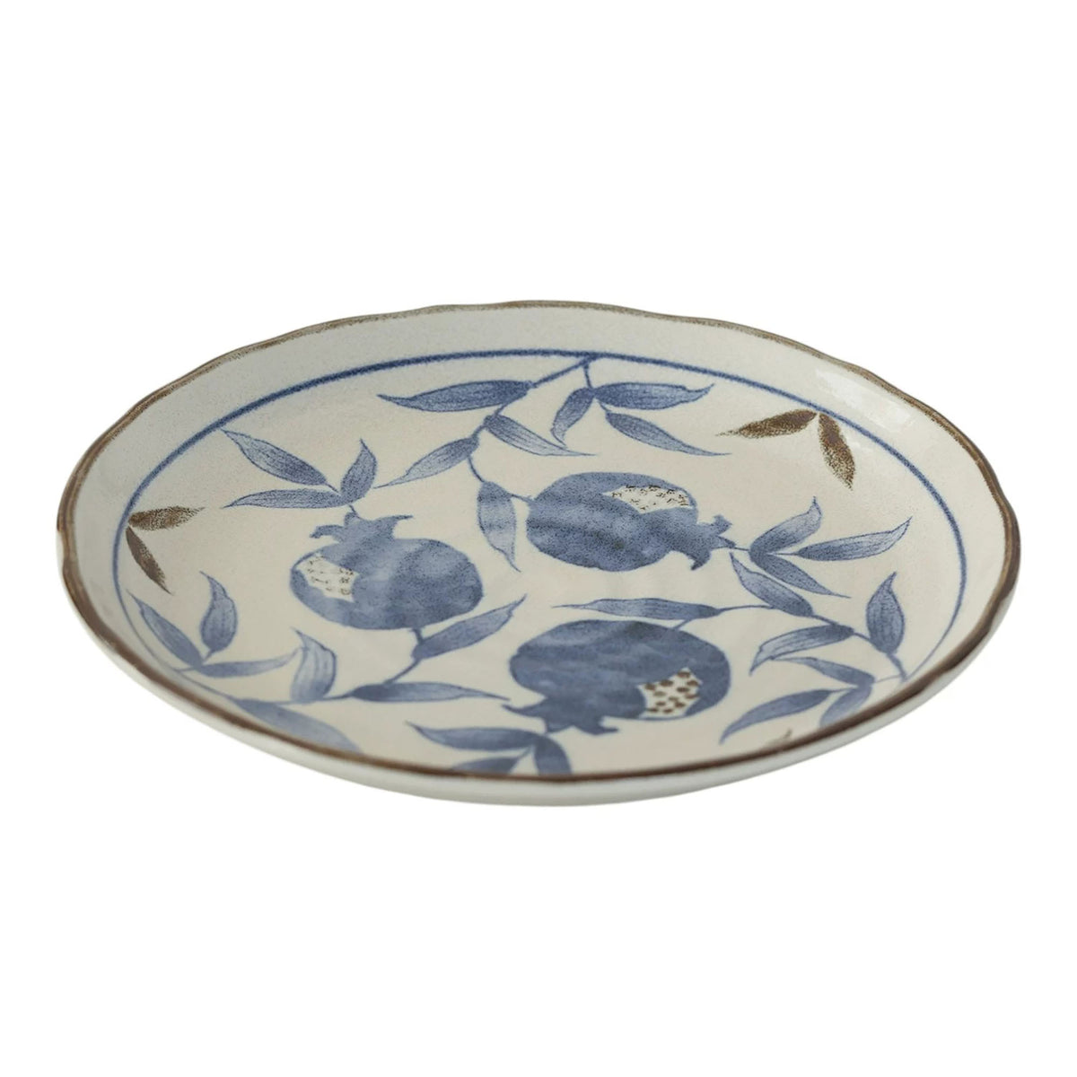 Vaisselle Mino-yaki en céramique à motifs de grenade bleus