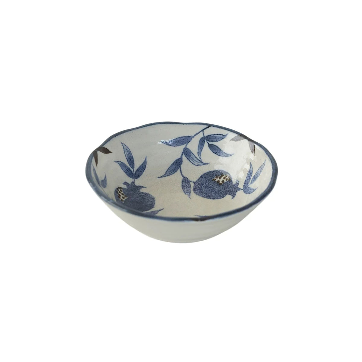 Vaisselle Mino-yaki en céramique à motifs de grenade bleus