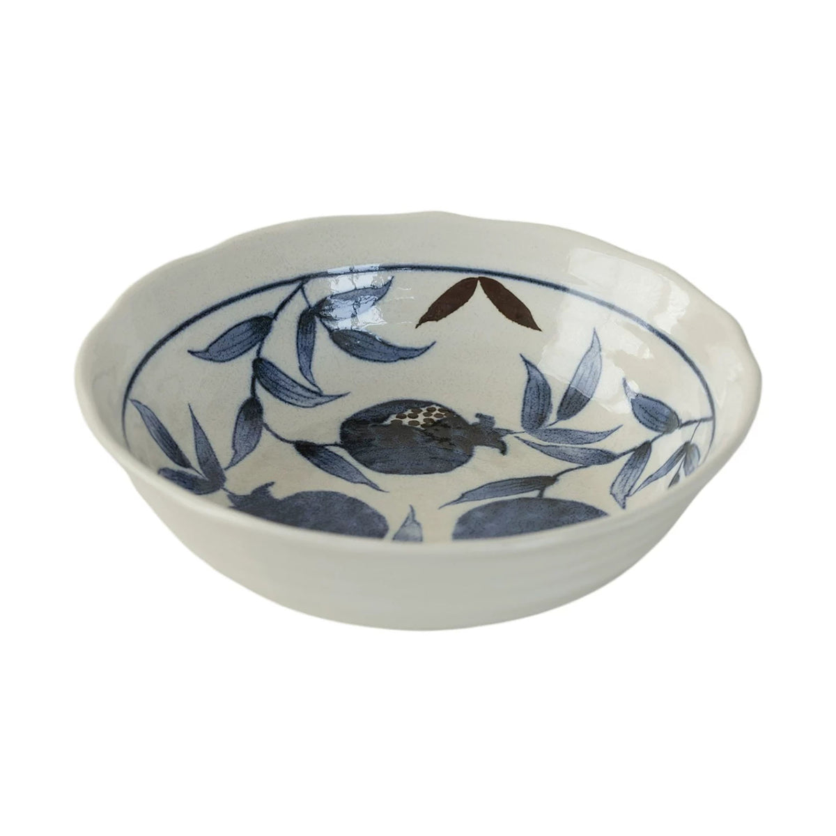 Vaisselle Mino-yaki en céramique à motifs de grenade bleus