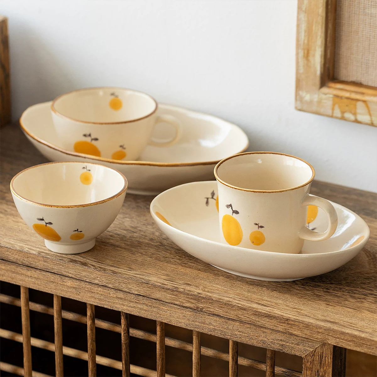 Vaisselle Mino-yaki à motifs d&
