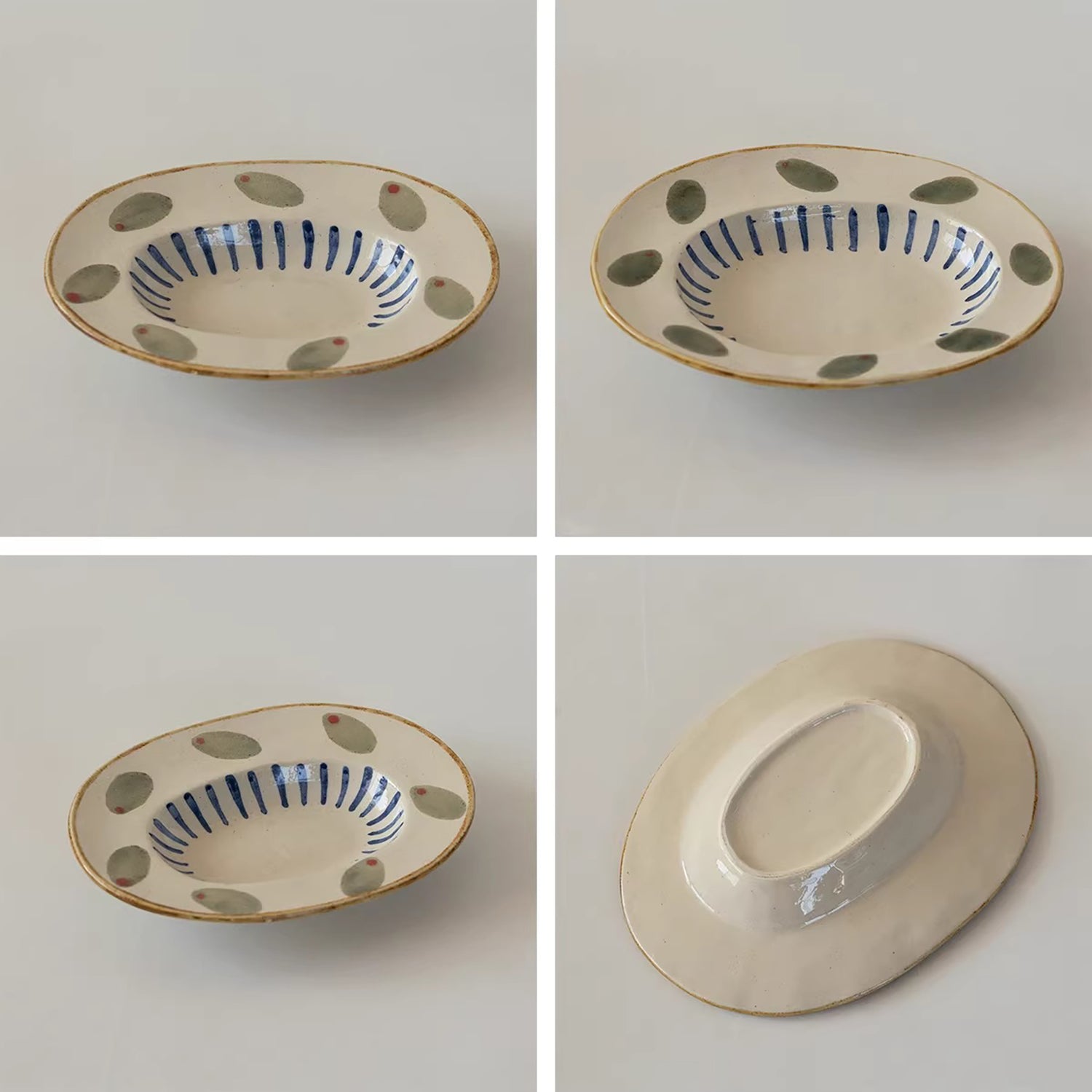 Assiette Minoyaki style champêtre rétro