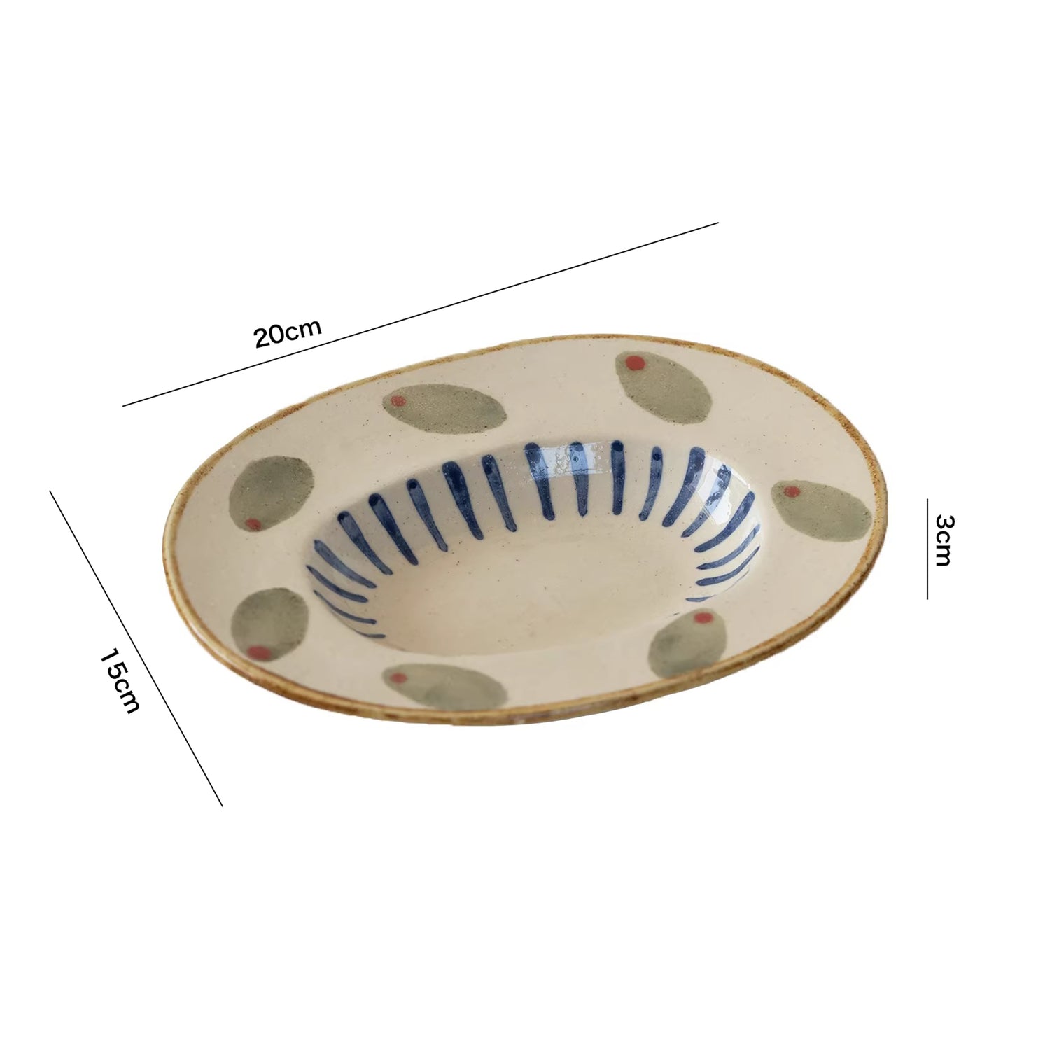 Assiette Minoyaki style champêtre rétro