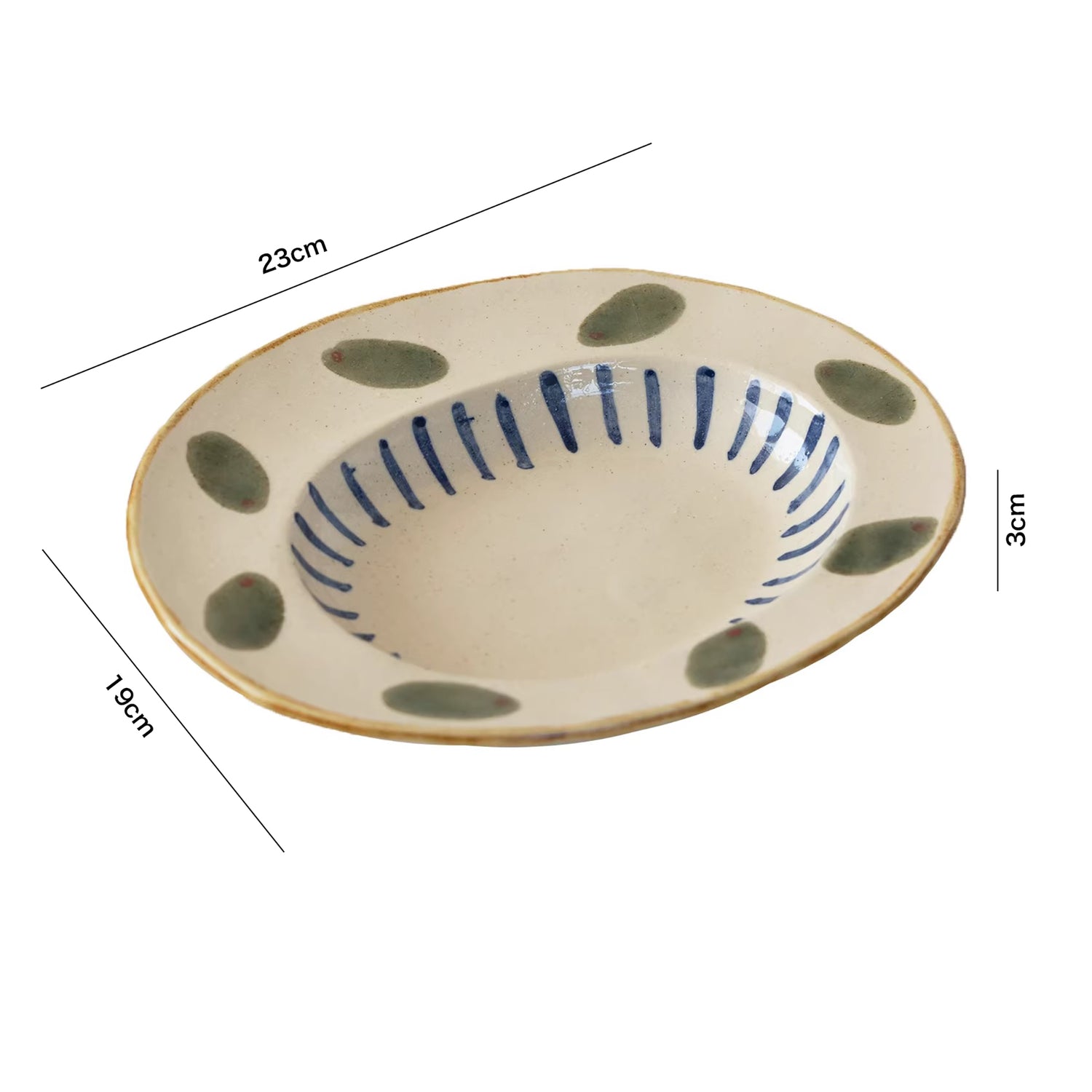 Assiette Minoyaki style champêtre rétro