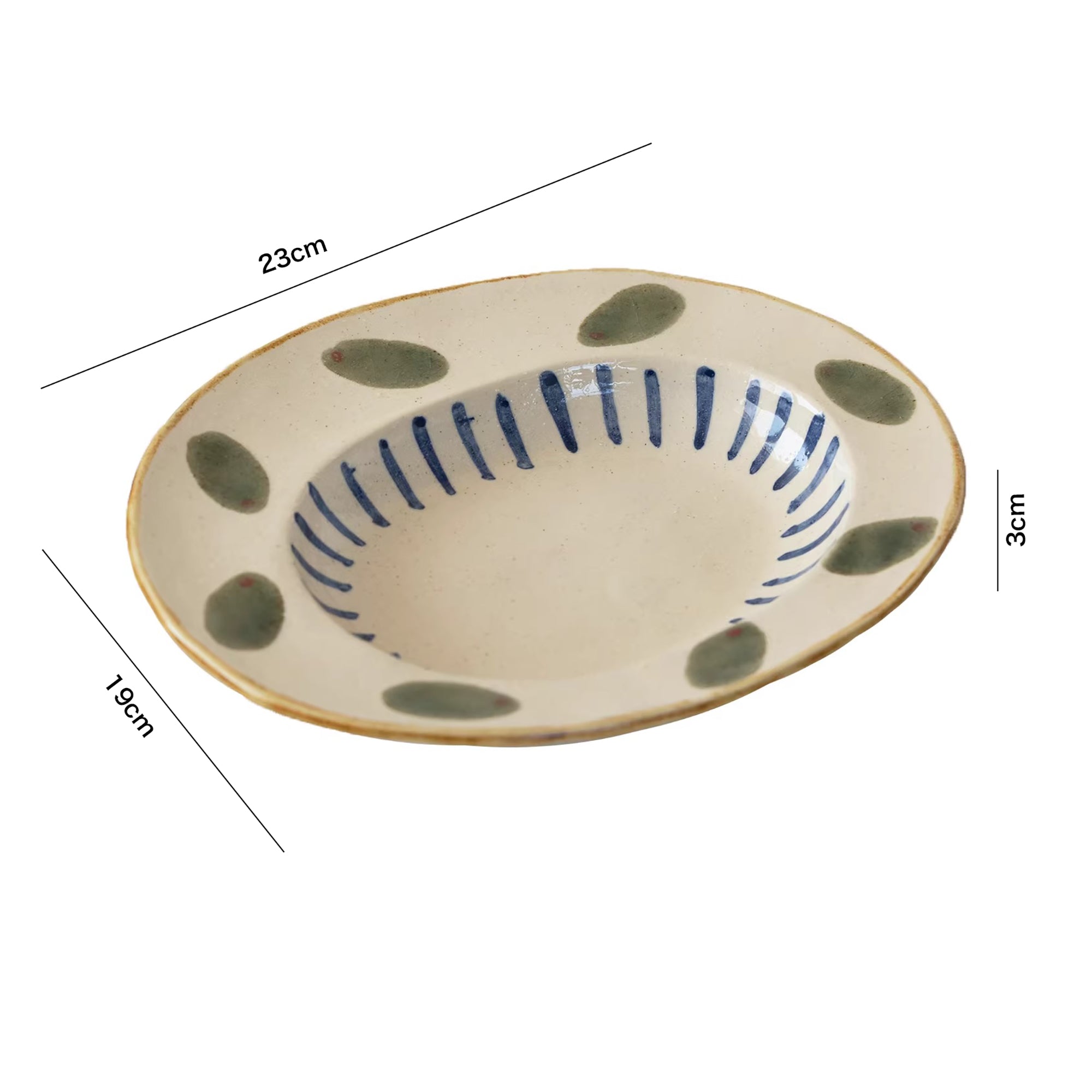 Assiette Minoyaki style champêtre rétro