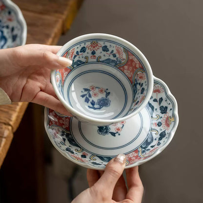 Vaisselle Mino-yaki à motifs de pivoines traditionnelles