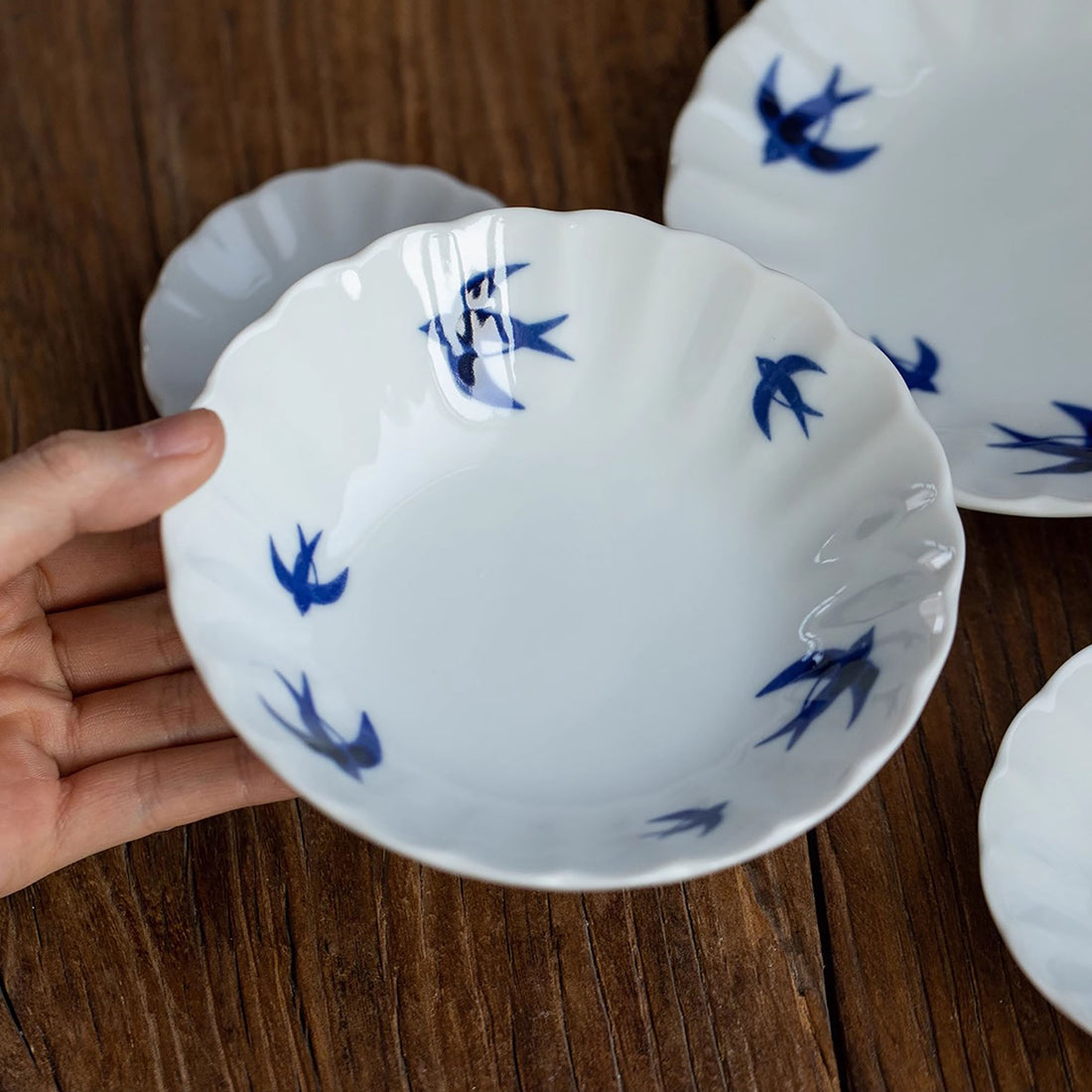 Vaisselle en céramique Mino-yaki avec Motif d’hirondelle