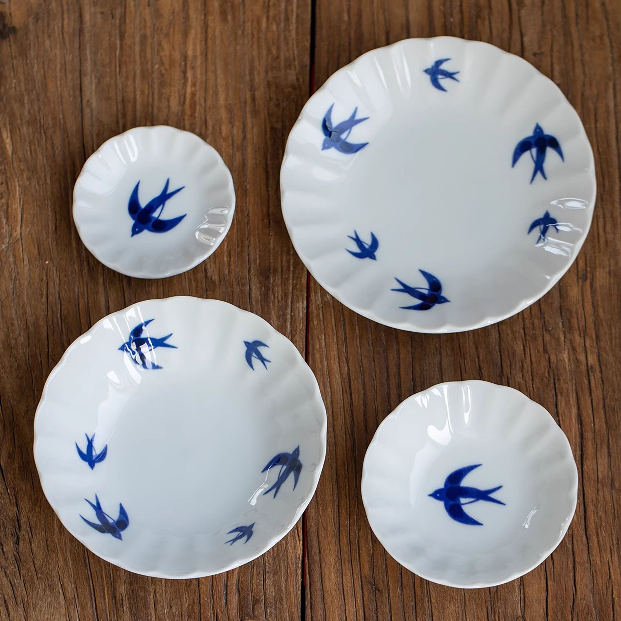 Vaisselle en céramique Mino-yaki avec Motif d’hirondelle