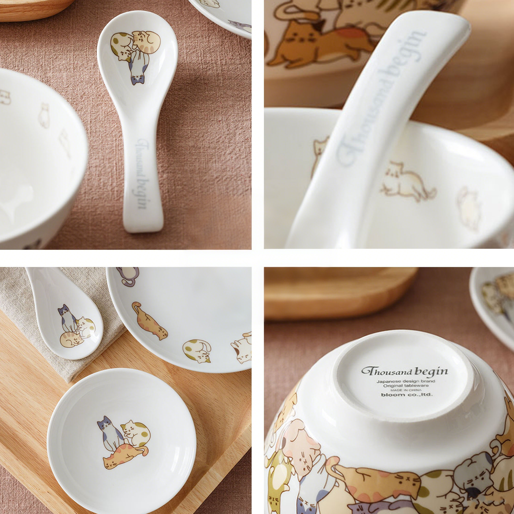 Vaisselle avec adorables motifs de chat