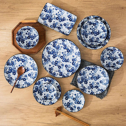 Service de vaisselle Minoyaki avec motifs chats et fleurs