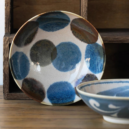 Bol en céramique peint à la main en série Brush Blue