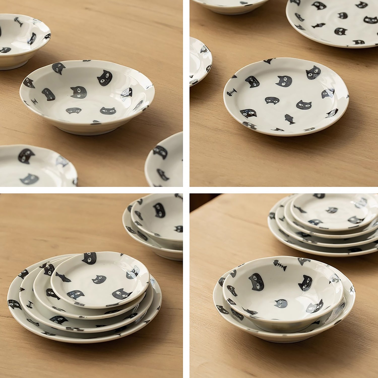 Assiette en céramique avec motif chat noir